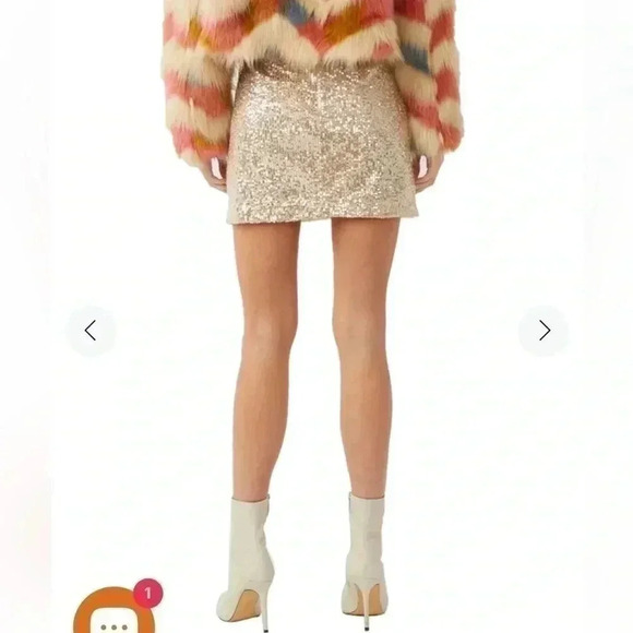 French  Connection beige sequin skirt sz 10 - Picture 7 of 8